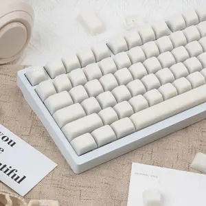160 Keys White Jade PBT SA Profile Minimalist Style Custom Keycaps Set for ANSI Layout 61/64/68/84/87/100/104/108 Mechanical Keyboard