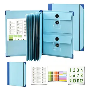 Document Organizer, Accordion File Folder Manila Pocket Organizer for Passports, Birth Certificates, Social Security Cards & Important Papers, Home Office Emergency Storage