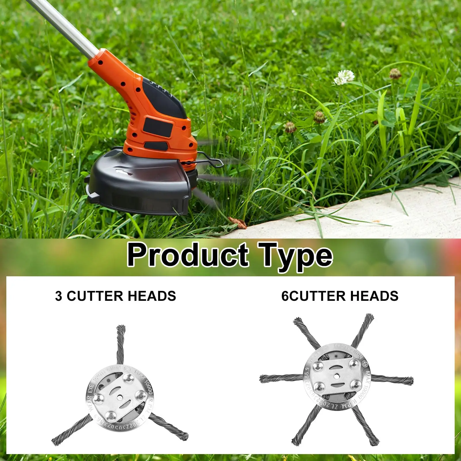 [FREE!SHIP] Replacement Head for Wire Trimmer, Universal 5 mm Hole For Electric 25.4mm for Gasoline Diameter 6 Inch Steel Wire Rotary Weed Brush Cutte