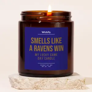 Smells Like A Ravens Win, Lucky Game Day Candle, Ravens Football Candle, Ravens Fans Gift, Game Day Decor, Sport Themed Candle, Cleveland Victory Candle