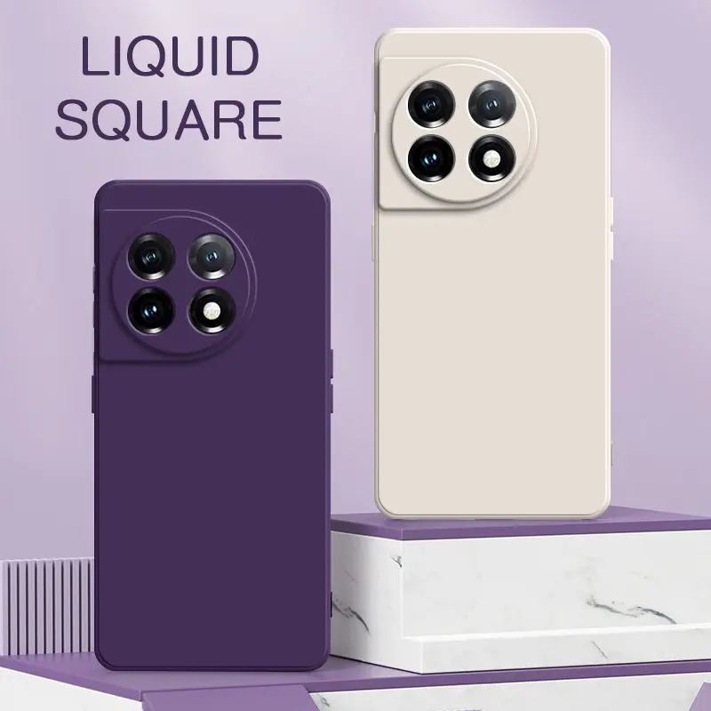 Original Square Liquid Silicone Phone Case for Oneplus 11 R 11R Soft 360 Protective Shockproof Cover Oneplus11 Mobile Housing Cellphone Smartphone