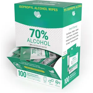 70% Isopropyl  Wipes - Individually Wrapped Sachets,  & Tech Wipes in Dispensing Box, 100 Count (Pack of 1)