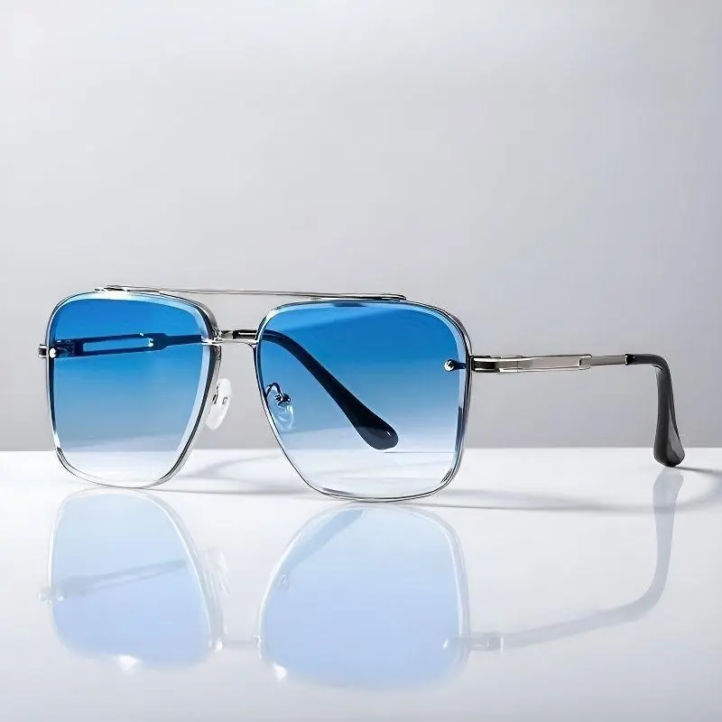 Trendy Casual Unisex Plastic Aviator Sunglasses, Double  display picture 1