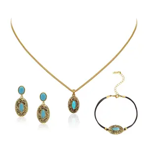 Wrangler Western Jewelry 3PCS Set Necklace Bracelet and Earrings for Women