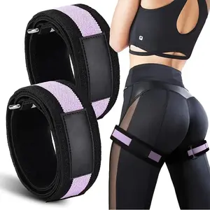 1pc Stackable Medium Resistance Leg Tether Straps for Thigh Workouts, Squats & Lunges - Pink/Black Elastic Fitness Bands with Secure Buckles, Foldable Design for Home Gym & Travel