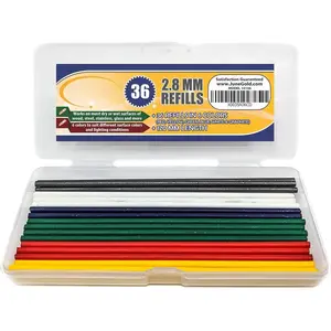 36 Colored 2.8 mm Lead Refills, 6 Colors, Deep or Long Reach Nose & Nib Pencil Refills