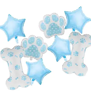 Blue Dog Bone Balloon Paw Print Balloons Blue Star Shape Balloons Sets Dog Balloons for Dog Birthday Party Decorations Pet Puppy Party Supplies Baby Shower 8PCS