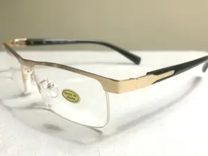 Matsuda Eyewear Semi Rimless Eyeglass Frames in Satin Gold for Unisex