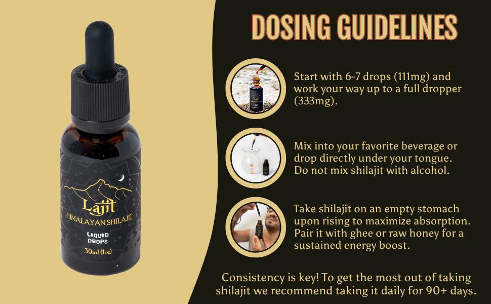 Lajit Himalayan Shilajit Liquid Drops - Gold Grade Organic Shilajit - Sourced by Sherpas at 18k Feet - Sun dried and Lab Tested for Purity and Safety