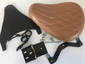 Harley Davidson Sportster Genuine Tan Leather Seat with Kit Springs XL883 XL1200