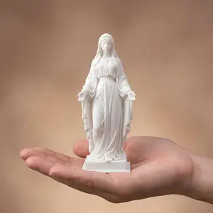 Mini Virgin Mary Statue, 3D Printed Religious Decor, Home and Office Desktop Ornament, Sacred Art Sculpture, Christian Gift