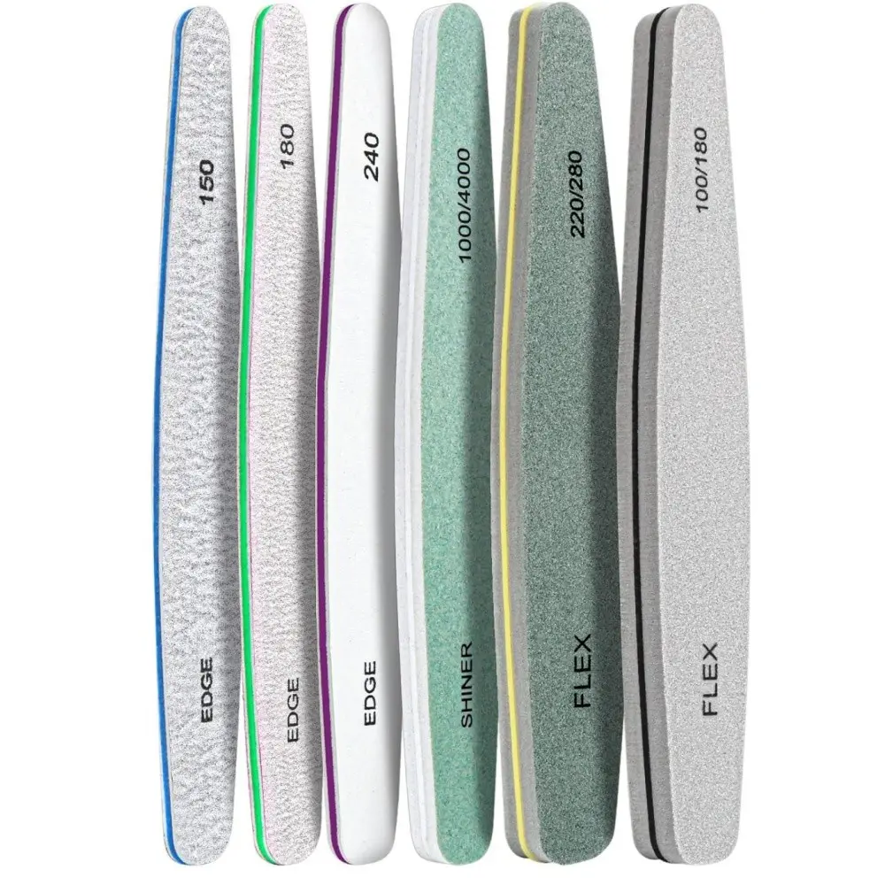 6-Piece Nail File and Buffer Kit, Nail Grooming Kit, Nail Care, Natural Nails, Sanding Board, Buffer Block, 100/180 Grit, Manicure and Pedicure Tools, Nail Trimming, Nail Art, Nail Care Product, Nail Supplies