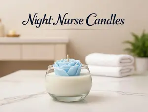 Night Nurse Candles Serenity Blue Hand-Crafted Rose Centerpiece Calming Blue Tone Clean-Burning Soy Wax Luxury Aesthetic Perfect for Mother's Day & Self-Care Nights - Decor