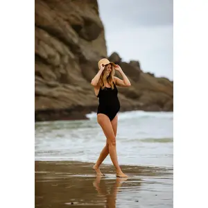 Maternity One Piece - Textured Black - FINAL SALE