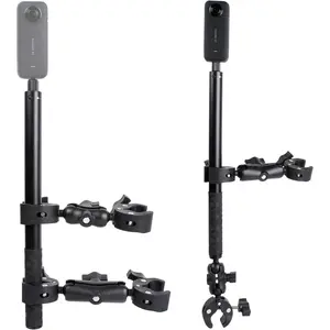 Mount kit for Insta360 One X5 X4 X3 X2 RS- Double Clamps Handlebar Holder with 155cm Selfie Stick for  and Bicycle Riding Records