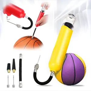 Mini Air Pump with Needle & Nozzle, Portable Double Action Quick Inflation Pump for Basketball, Balloons & All Sports Equipment