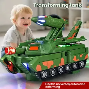 Transforming Tank Electric Toy With Intelligent Obstacle Avoidance, Automatic Deformation, Flashing Lights & Music, The Best Gift For Kid During holidays, birthdays, Christmas, Halloween
