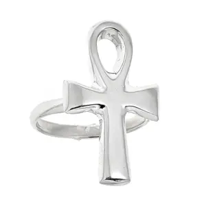Better Jewelry Egyptian Ankh Cross .925 Solid Sterling Silver Ring (5.5 grams)
