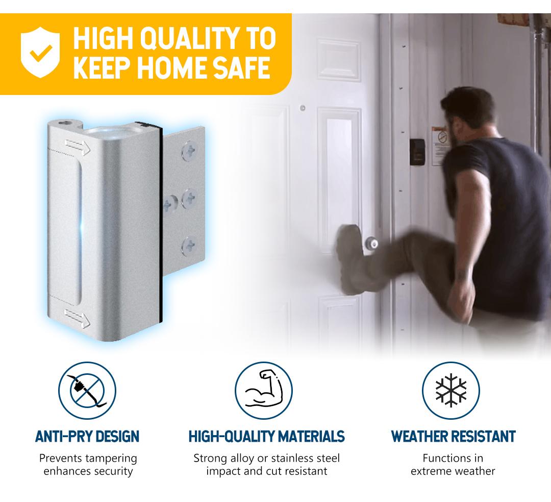 2-Pack Heavy-Duty Aluminium Anti-Force Antitheft Lock Latches & Bolts, Mechanical Door Blockers for Burglary Protection, Back to School Security Door Hardware