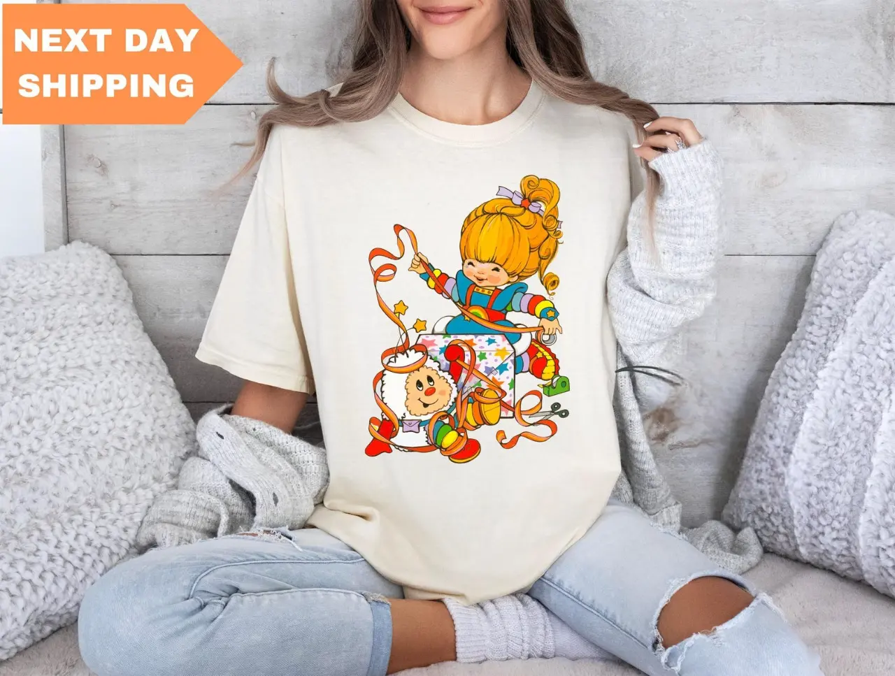 Rainbow Brite Shirt, Vintage Cartoon Friends Nostalgia Shirt, Friends 80's Cartoon Characters Rainbow Shirt Gift