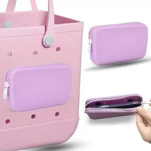 Silicone Phone Holder for Beach Bag,Soft Insert Wallet Charms for Beach Bags Accessories,Attachment for Beach Bags Insert Organizer  Beach Tote Bags