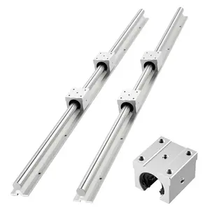 VEVOR Linear Rail Kit, SBR25, 2Pcs 1200 mm (47.24 inch) Linear Motion Guide Rails and 4Pcs Bearing Slide Blocks, Fully Supported Shaft, for Cutting, Grinding, Milling, Drilling Machines, and More