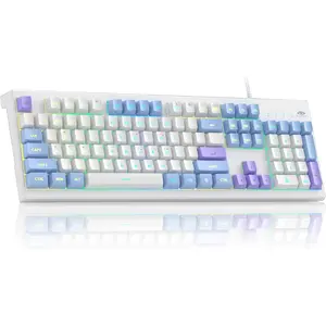 Creamy Keyboards,K2 Classic Keyboard Wired RGB Backlit 104    Keyboard,PC Keyboards for PC/loptop/ - Lris Violet
