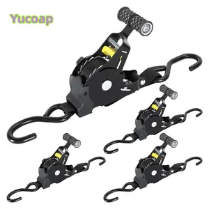 Yucoap Retractable Ratchet Straps Compatible with 2022-2025 for Ford Maverick Retracting Straps Auto Retract Securing Strap Tie Down System 2PCS for 2024 Maverick Accessories Car