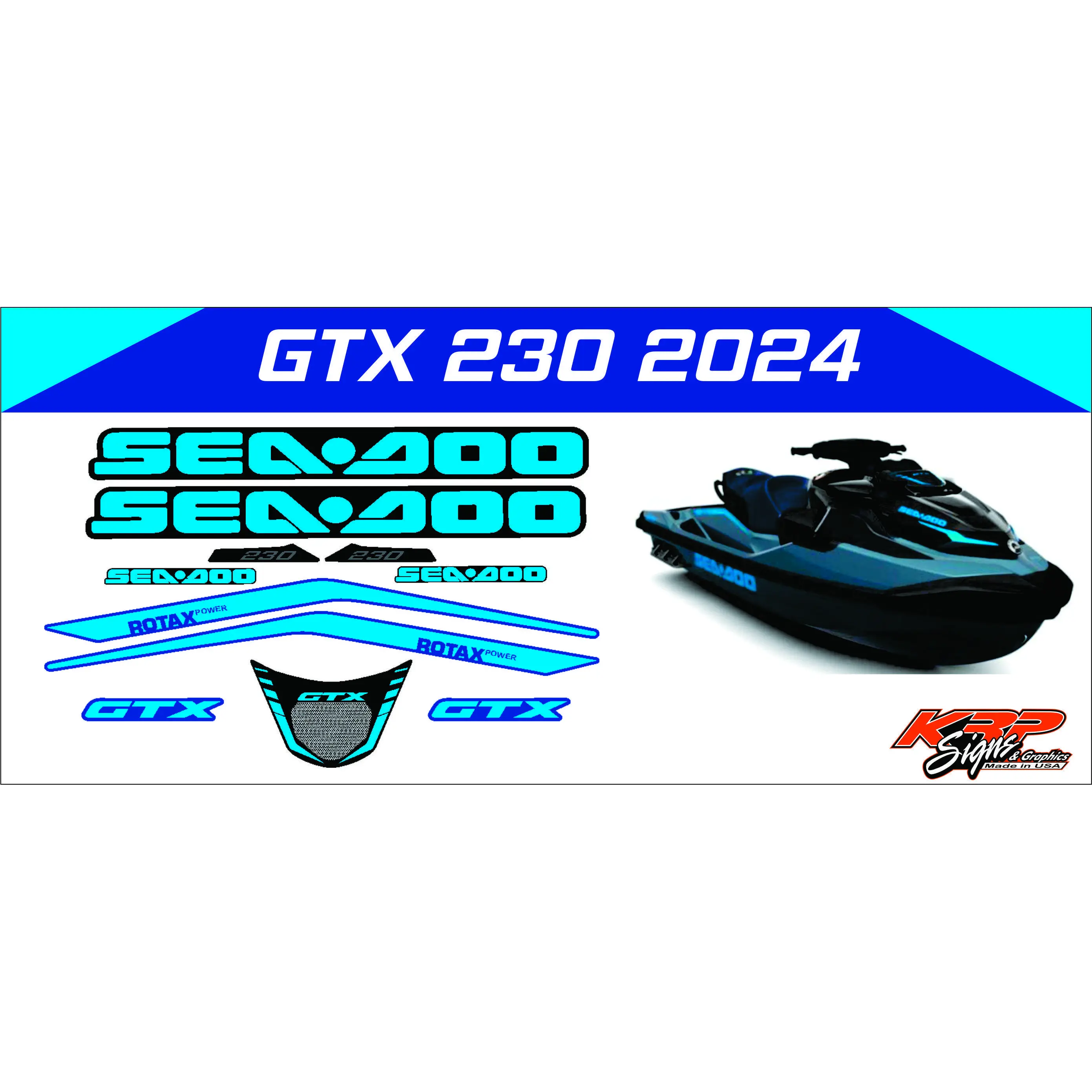SeaDoo GTX 230 2024 Graphics / Decal / Sticker Kit
