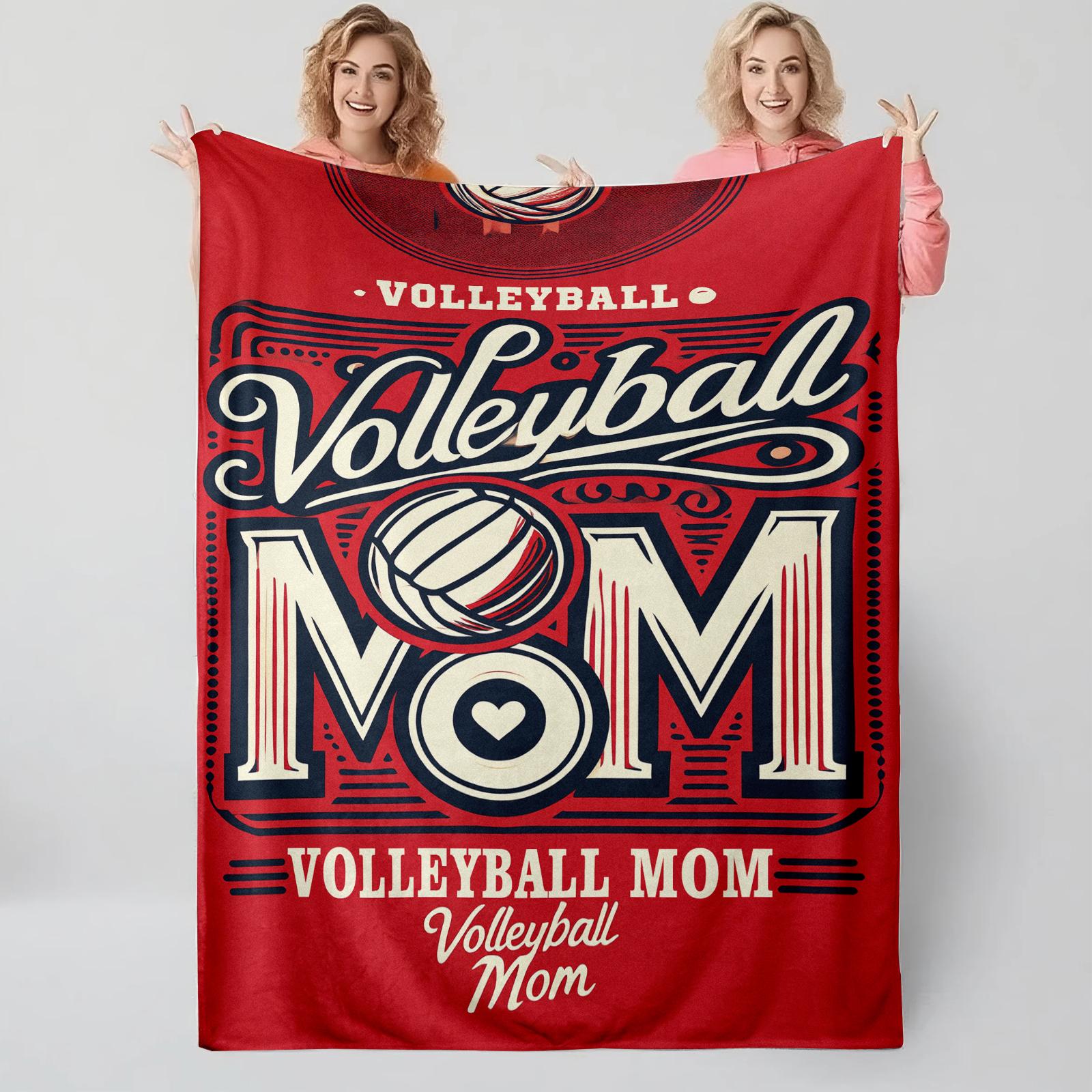 Volleyball Mom Soft Flannel Throw Blanket Ultra Plush Lightweight & Breathable for Car Sofa Bed Travel Camping All Seasons Gift mother meaningful heartfelt comfort day