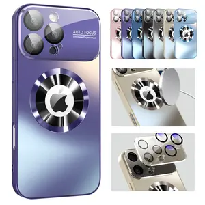 Magnetic iPhone Case,Compatible with MagSafe,Military Drop&Full Camera Lens Protection, Large Window Logo View Dust-Proof Matte Shockproof Cover for iPhone 12 13 14 15 16 Pro Max