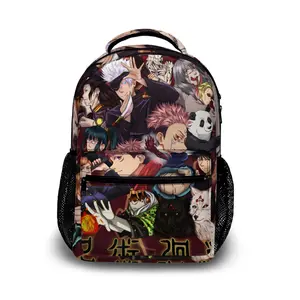Jujutsu Kaisen Anime Fan's Tech-Ready 17" Backpack: Waterproof Armor + Smart Storage for Gadgets | Commute Approved & Outdoor Tough