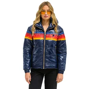 5 STRIPE TREKKER JACKET - GLOSSY NAVY