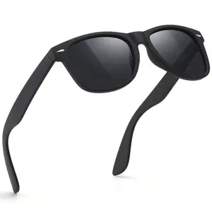 2 Pack Sunglasses Men Polarized Sunglasses for Mens and Womens,Black Retro Sun Glasses Driving Fishing UV Protection