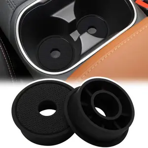 Auovo Cup Holder Spacer Replacement Compatible with Subaru Outback Legacy Accessories 2020-2024 Silicone Cup Riser Cup Holder Insert Spacers for Kia Telluride Crosstrek Accord Trax (2pcs, Black Trim)