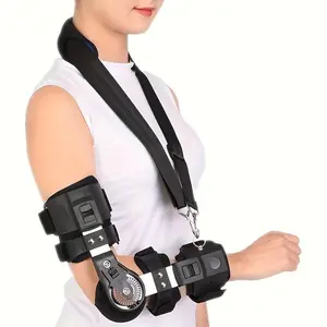 Hinged Elbow Brace with Sling Adjustable Stabilizer Splint Arm Injury Recovery Support Brace Left Right Elbow Forearm Strap