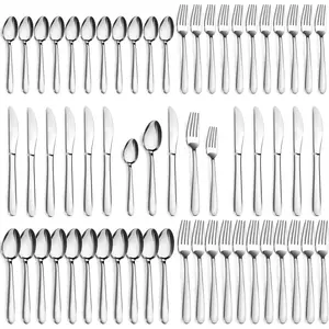 30/60-Piece Silverware Set Service for 6/12, Premium Stainless Steel Flatware Set, Include Forks Spoons and Knives Set, Mirror Polished Cutlery Utensil Set for Home Restaurant, Dishwasher Safe