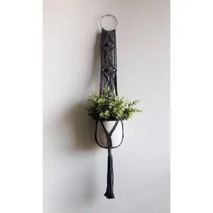 Macrame Plant Hanger - Sierra - Anthracite Gray