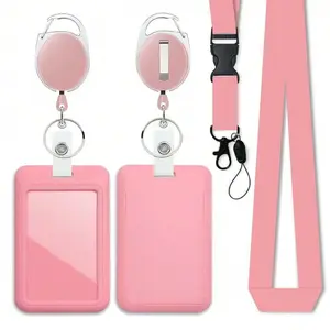 Heavy Duty Retractable Badge Reel With Vertical Sliding Hard Plastic Badge Holder And Breakaway Lanyard For Nurses, Teachers & Office ID Cards, Office Supplies