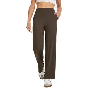 Perfect High-Waist Business Casual Pants for Women - Comfortable Loose Fit Wide Leg Style with Pockets - Machine Washable Athletic Sweatpants for Yoga & Outdoor Fun