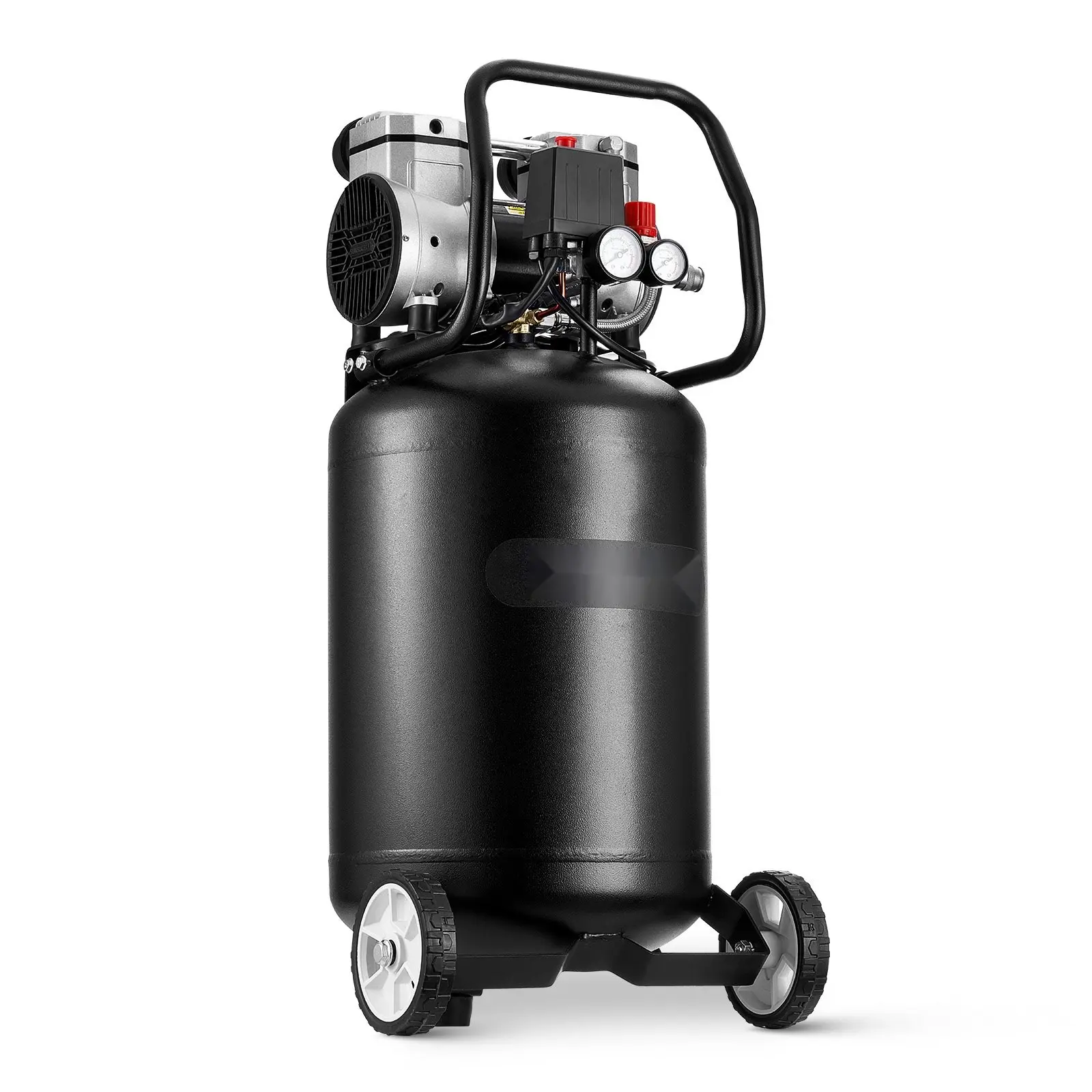 10-Gallon Oil-Free Portable Air Compressor, 2HP Motor, 4.8 SCFM At 90 PSI, 125 PSI Max, Tank With Wheels, For Auto Repair, Tire Inflation, Spray Painting, Woodworking, Nailing, 120V