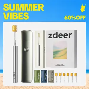 zdeer Oral Care Duo – Metal Handle Toothbrush with Replaceable Brush Head & Smart Electric Oral Spray, Rechargeable, Alcohol-Free, Eco-Friendly Fresh Breath Set for Daily Use