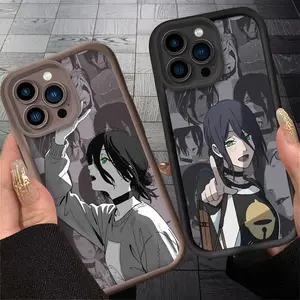 Anime Chainsaw Man Cute Reze Silicone Phone Case For iPhone 17 16 15 14 13 12 11 Pro Max Plus Air And Galaxy S25 S24 S23 S22 Ultra Plus FE Edge Cover Unique Gift For Christmas Birthday