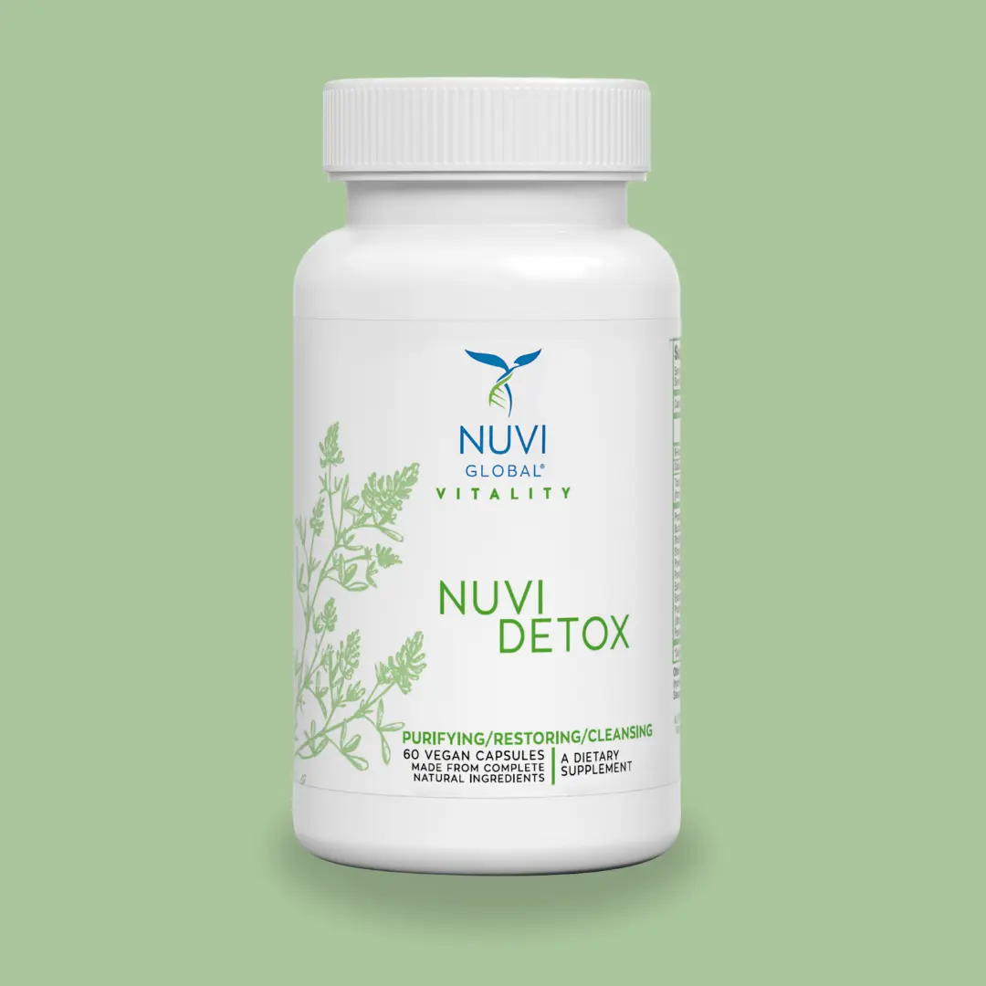 Nuvi Detox Natural Herbal Dietary Supplement - Non-GMO, Gluten-Free, Dairy-Free Internal Cleanse, Digestive Support, Detox Debloat Formula (60 Vegan Capsules)