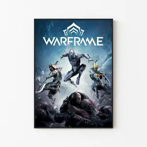 [New Gaming Decor - Sale Up To 40%] [Unframe] Warframe Game Cover Poster, Sci-Fi Ninja Action Wall Art, Futuristic Combat Artwork, Gaming Room Decor, Fan Gift