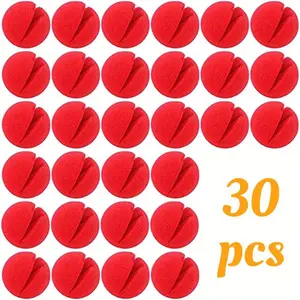 30 Pcs 2" Red Circus Clown Nose Sponge Ball Magic Prop Foam Ball for Party Costume Beauty & Personal Care Soft Expandable 5.5cm Diameter