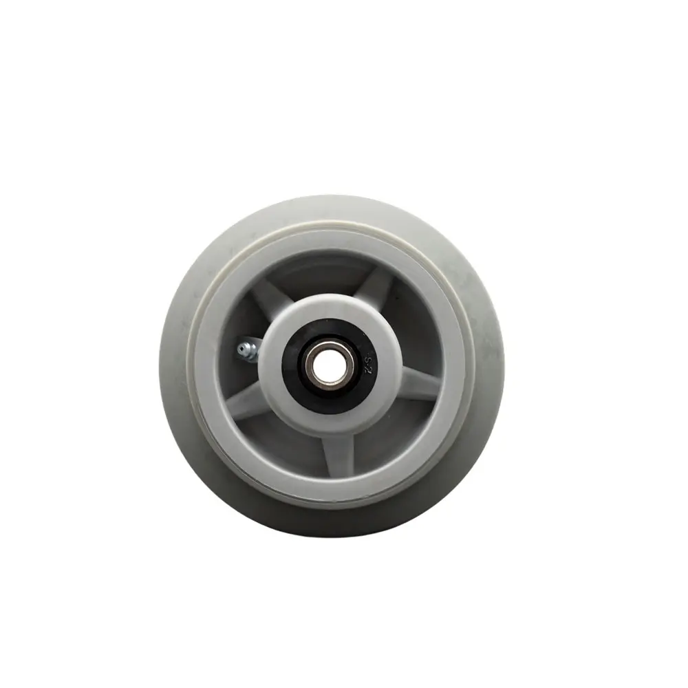 Service Caster SCC-TPRRF620 Thermoplastic Rubber Castors - 6x2 in. Flat Tread Wheel Only, 0.5 in. Bore, Roller Bearing, Mechanically Bonded, Oil/Grease/Water Resistant, Quiet Rolling for Clean Environments, 500 lbs Capacity
