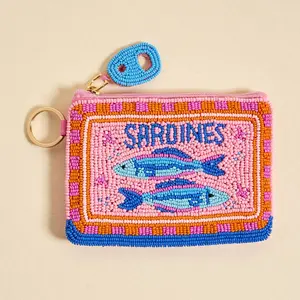 Sardines Beaded Pouch