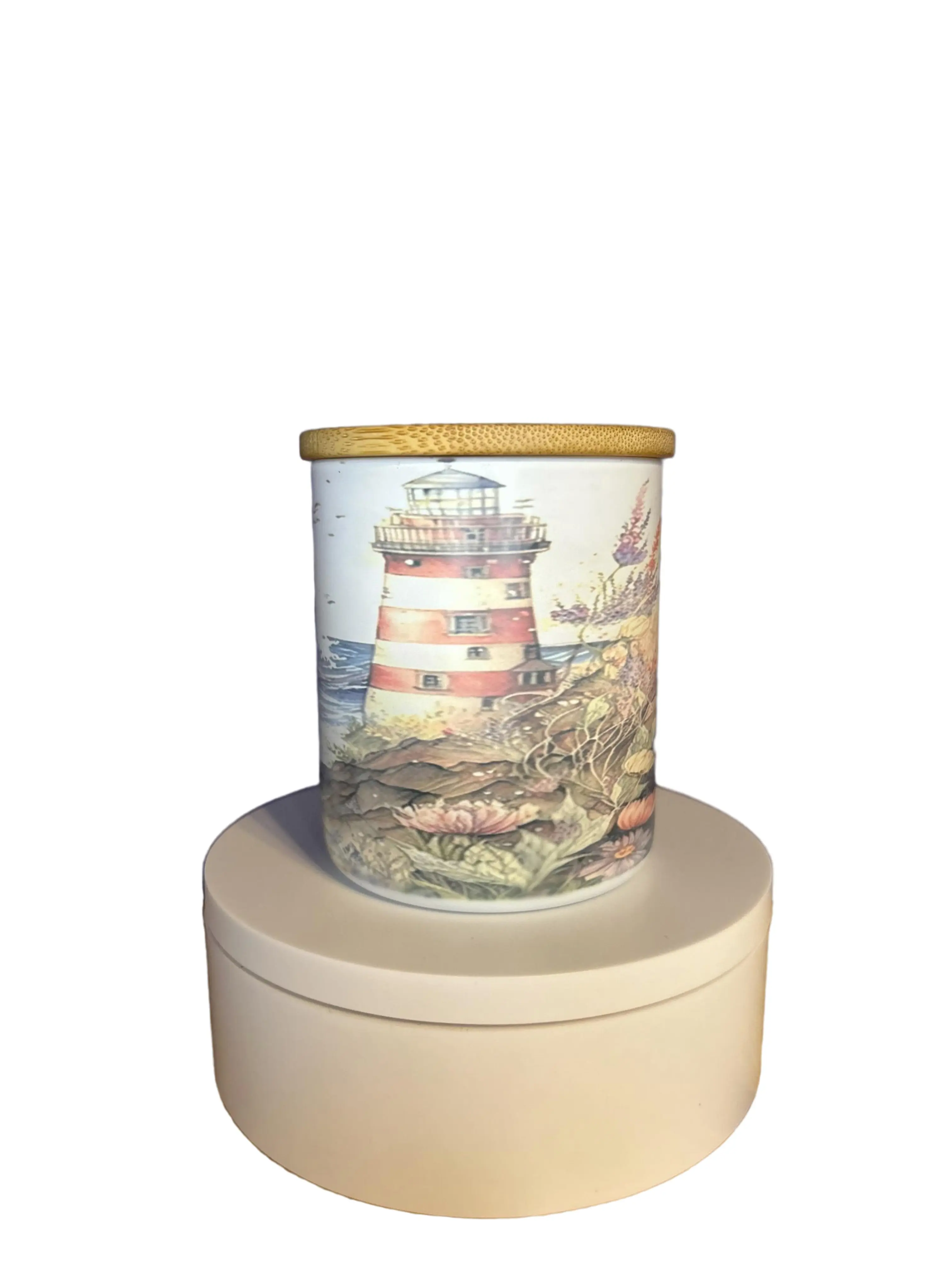 Summer Seaside 6 oz Decorative Scented Soy Wax Sublimation Candle  *Imperfects