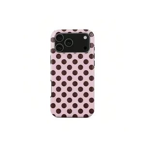 New Crush –For  17 Pro Max Case |     Retro Polka Dot Design, Pink & Brown Aesthetic |     Available 17/ 17 Air/ 17 Pro/ 17 Pro Max/16 Pro Max/15 Pro Max/14 Pro Max/13 Pro Max/12 Pro Max